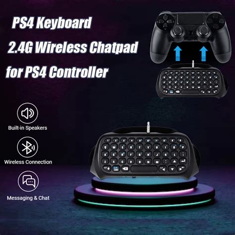 Клавиатура для контроллера PS4, Беспроводная Bluetooth клавиатура, мини ...