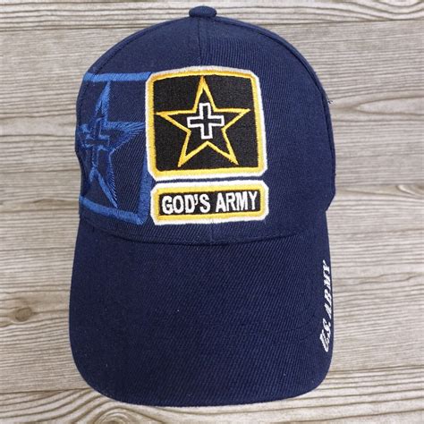 Gods Army Us Army One Size Blue Adjustable Curve Baseball Hat Cap