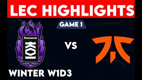 Koi Vs Fnatic Highlights Lec Winter Season Youtube