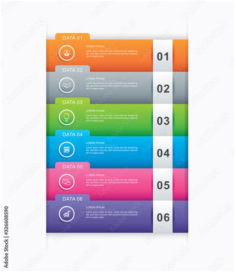 Vecteur Stock Data Infographics Tab Paper Index Template Vector