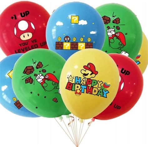 BALON BALONY ZESTAW SUPER MARIO BROS URODZINY 8szt Inna Marka