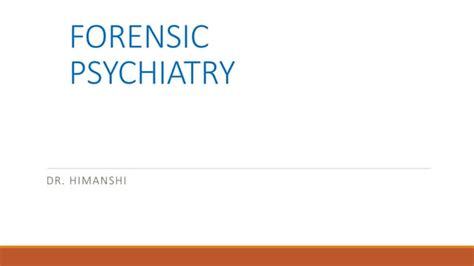 Forensic Psychiatry Ppt