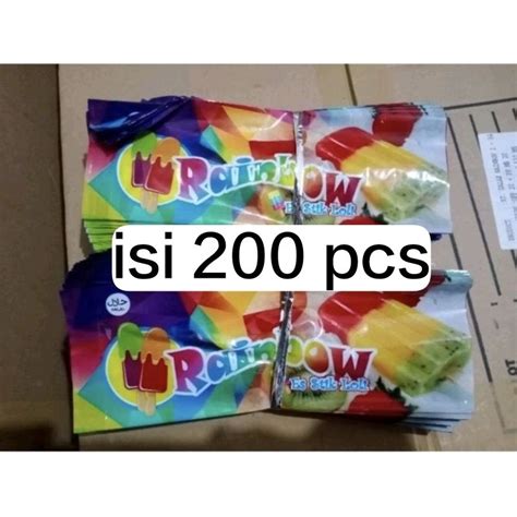 Jual Bungkus Kemasan Plastik Es Krim Es Loli Es Stik Rainbow Buahh