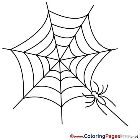 Web Kids Halloween Spider Coloring Page