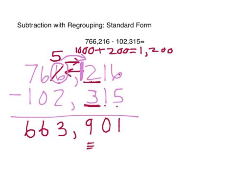 Subtraction Standard Algorithm With Regrouping Math Showme