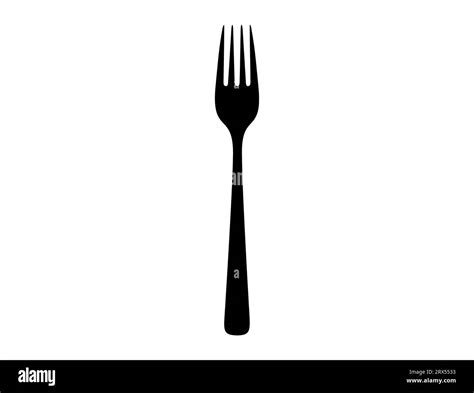 Fork Silhouette Vector Art White Background Stock Vector Image Art