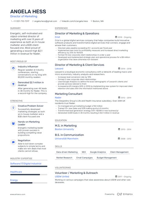 1 Page Cv Format Free One Page Resume Templates Free Download