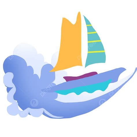 Cartoon Sailboat Clipart Png Images Hand Drawn Cartoon Sea Sailboat