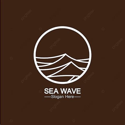 Ilustración Vectorial Monolina De Un Logotipo De Línea De Onda Oceánica