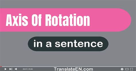 Use "Axis Of Rotation" In A Sentence