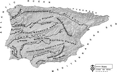 Iberian Peninsula Physical Map