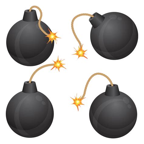 Bomb with burning fuse set 1178992 Vector Art at Vecteezy