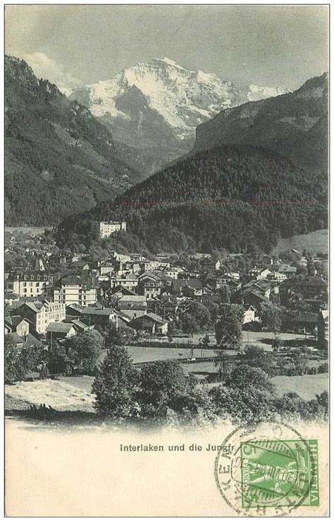 Carte Postale Ancienne Suisse INTERLAKEN Und Jungfrau 1908