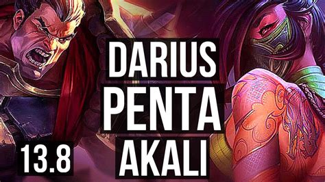 Darius Vs Akali Top Penta Godlike K Mastery Tr Diamond