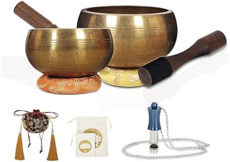 Yoemovte 2 Pack Tibetan（4 72in And 3 15in ）singing Bowl Set