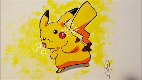 Pikachu Drawing Easy With Colour