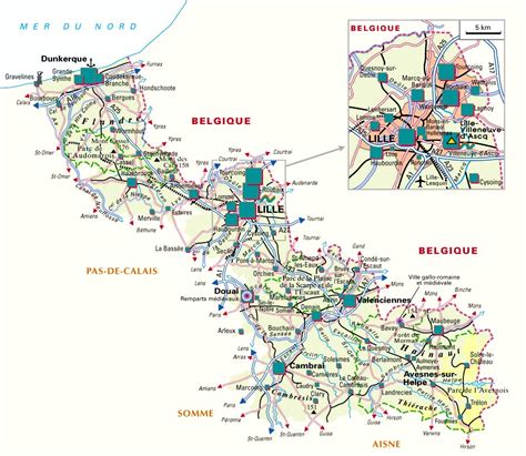 Carte du département Nord