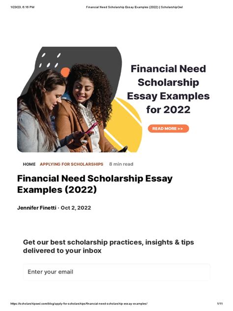 Financial Need Scholarship Essay Examples - Hunter Games Magazine