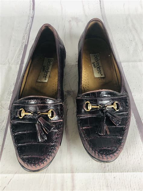 Men's Belvedere Florence Loafers Shoes Size 10.5 Burg… - Gem