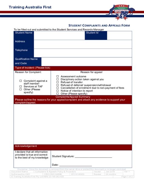 Fillable Online Complaints Appeals Form Fax Email Print Pdffiller