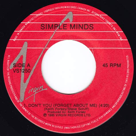 Simple Minds – Don't You (Forget About Me) (1985, Vinyl) - Discogs