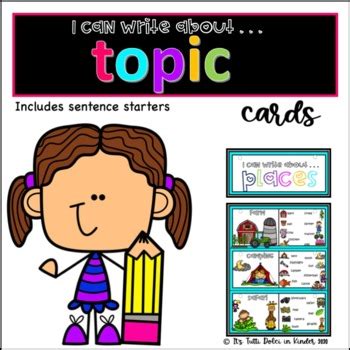 Writing Topic Cards for Kindergarten by It's Tutti Dolci in Kinder