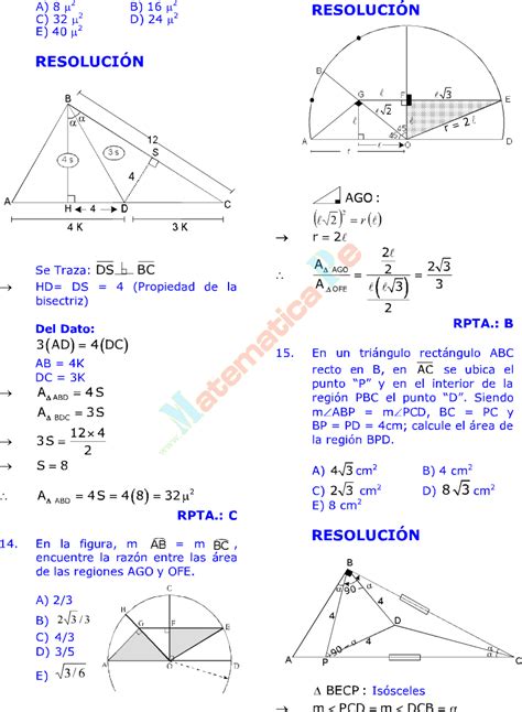 Reas De Regiones Triangulares Ejercicios Resueltos De Geometr A Plana