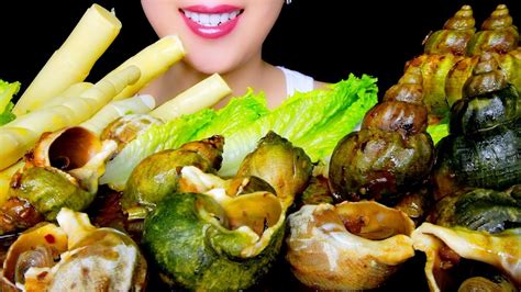 Asmr Mukbang Canadian Sea Snails Whelk In Black Bean Sauce With