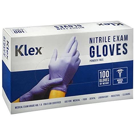 Klex Nitrile Exam Gloves Medical Grade Powder Free Rubber