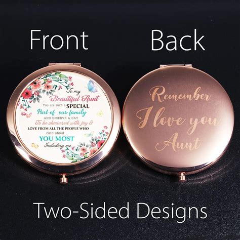 Personalized Rose Gold Compact Mirror Unique T For Aunt Aunt