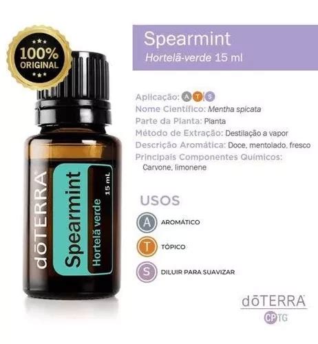 Ol O Essencial Doterra Ml Original Puro Spearmint Frete Gr Tis