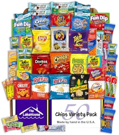 Amazon.com : Chips Variety Pack 50 Count - Snacks Sampler Care Packages ...