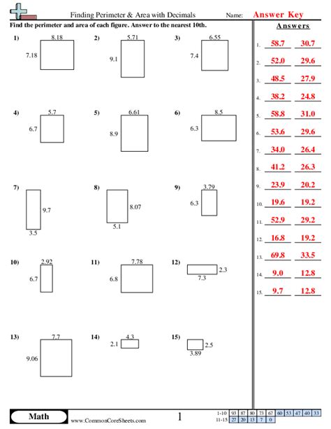 Area And Perimeter Worksheets Worksheets Library