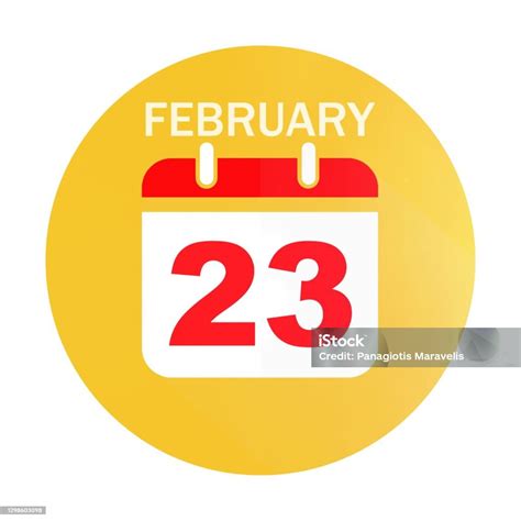 2 月 23 日日曆平面圖示向量圖形及更多23圖片 23 事件 二月 Istock