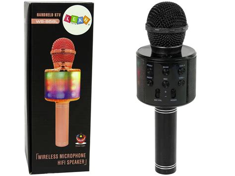 Wireless Microphone Usb Speaker Karaoke Recording Model Ws Black