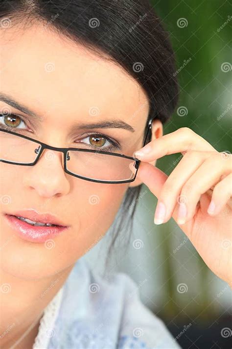 Brunette With Glasses Stock Image Image Of Mount Large 27225437