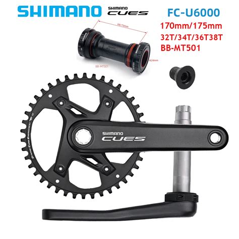 SHIMANO CUES FC U6000 9 10 11 Speed Crankset For MTB Bike 170 175mm