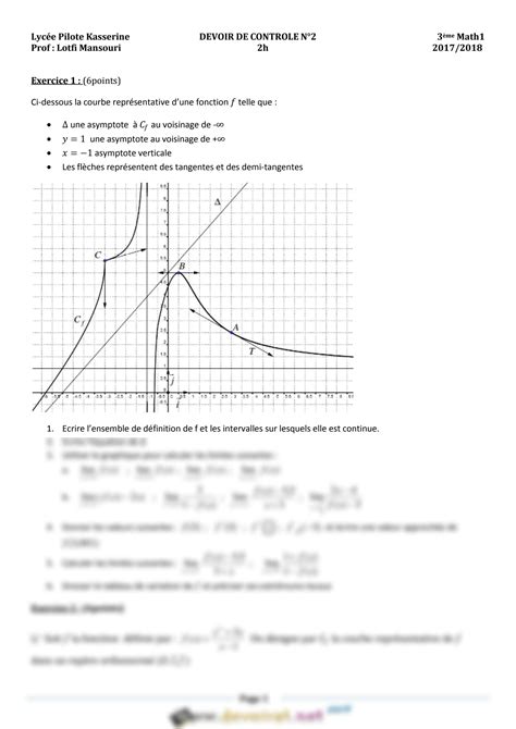 SOLUTION Devoir De Contr Le N 2 Lyc E Pilote 2 Me Semestre Math 3 Me