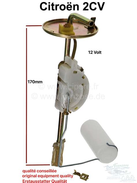 jauge d essence Citroën 2CV 12 volts qualité conseillée livré sans