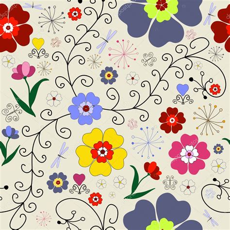 Seamless Floral Pattern Stock Vector Olgadrozd