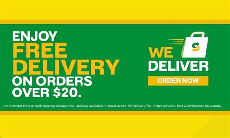 FREE DELIVERY at SUBWAY CANADA at Subway