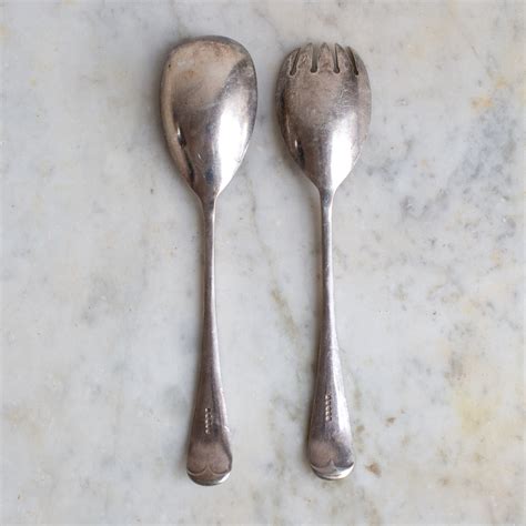 Simple Vintage Serving Spoon and Fork set – Ellei Home