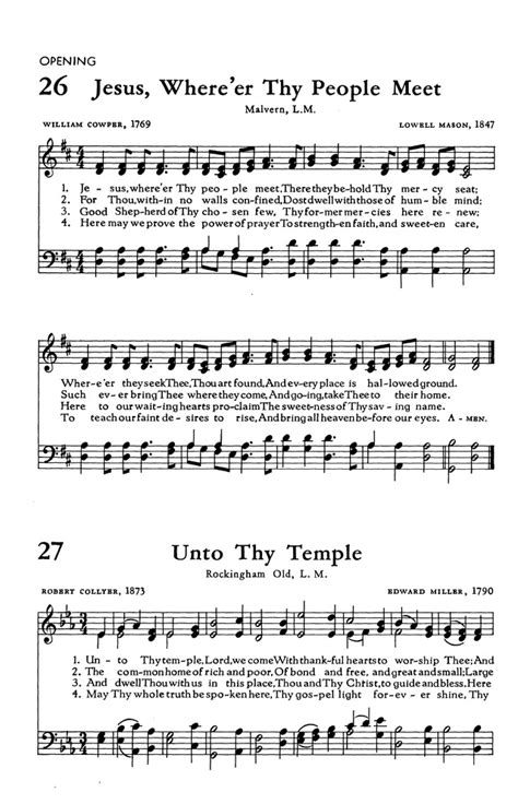 The Hymnal Of The Evangelical United Brethren Church 26 Jesus Whereer Thy People Meet