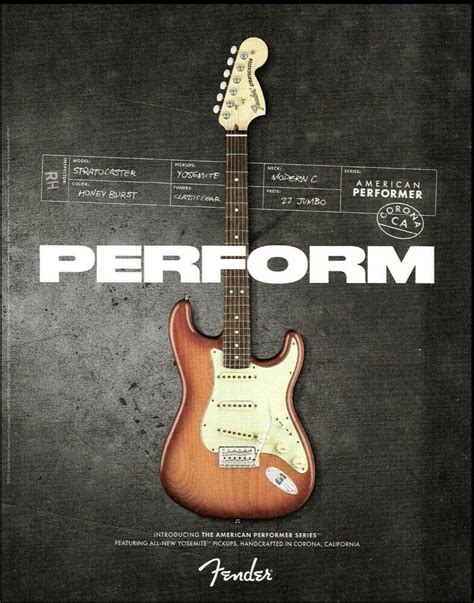 Fender American Performer Series Stratocaster Guitar Advertisement 2019