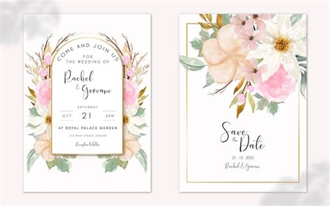 Premium Vector Elegant Vintage Pink And White Watercolor Floral