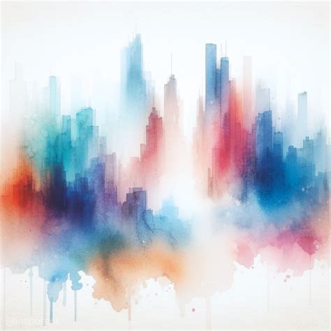 Watercolor Cityscape Painting Inspiration Ideas Skyline Art Scene