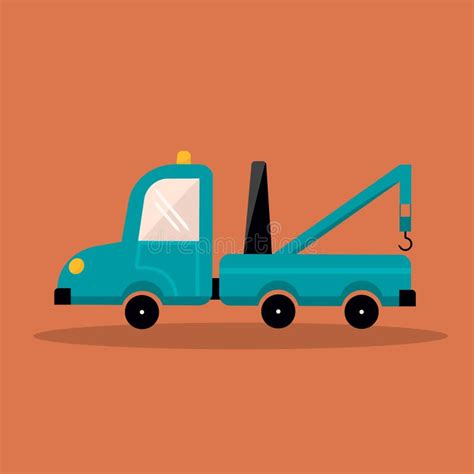 Cute Colorful Tow Truck Kids Vector Illustration Stock Vector