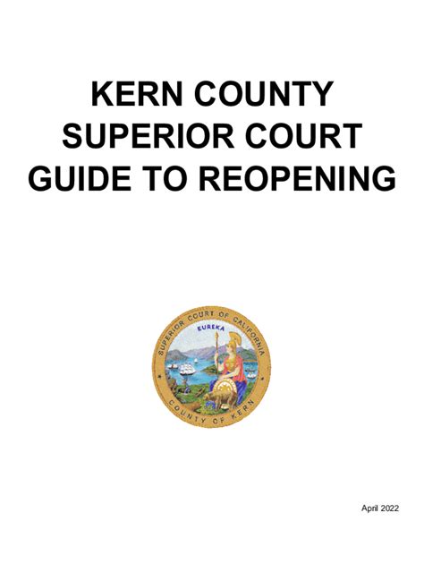 Fillable Online KERN COUNTY SUPERIOR COURT GUIDE TO REOPENING Fax Email ...