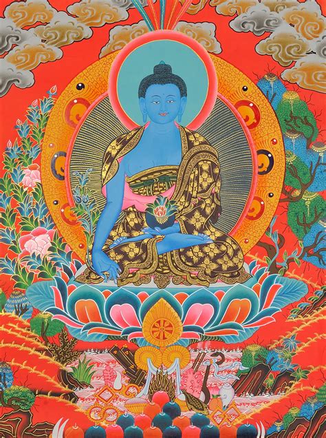 Tibetan Buddhist God Bhaishajyaguru The Medicine Buddha Exotic