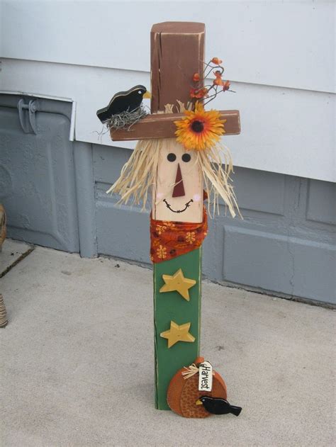 Scarecrow I Made From A X Fall Halloween Crafts Halloween Wood